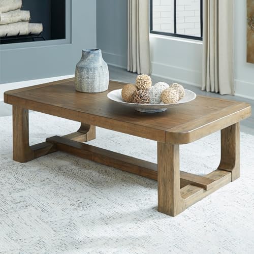 Signature Design by Ashley Cabalynn Traditional Farmhouse Coffee Table, Brown