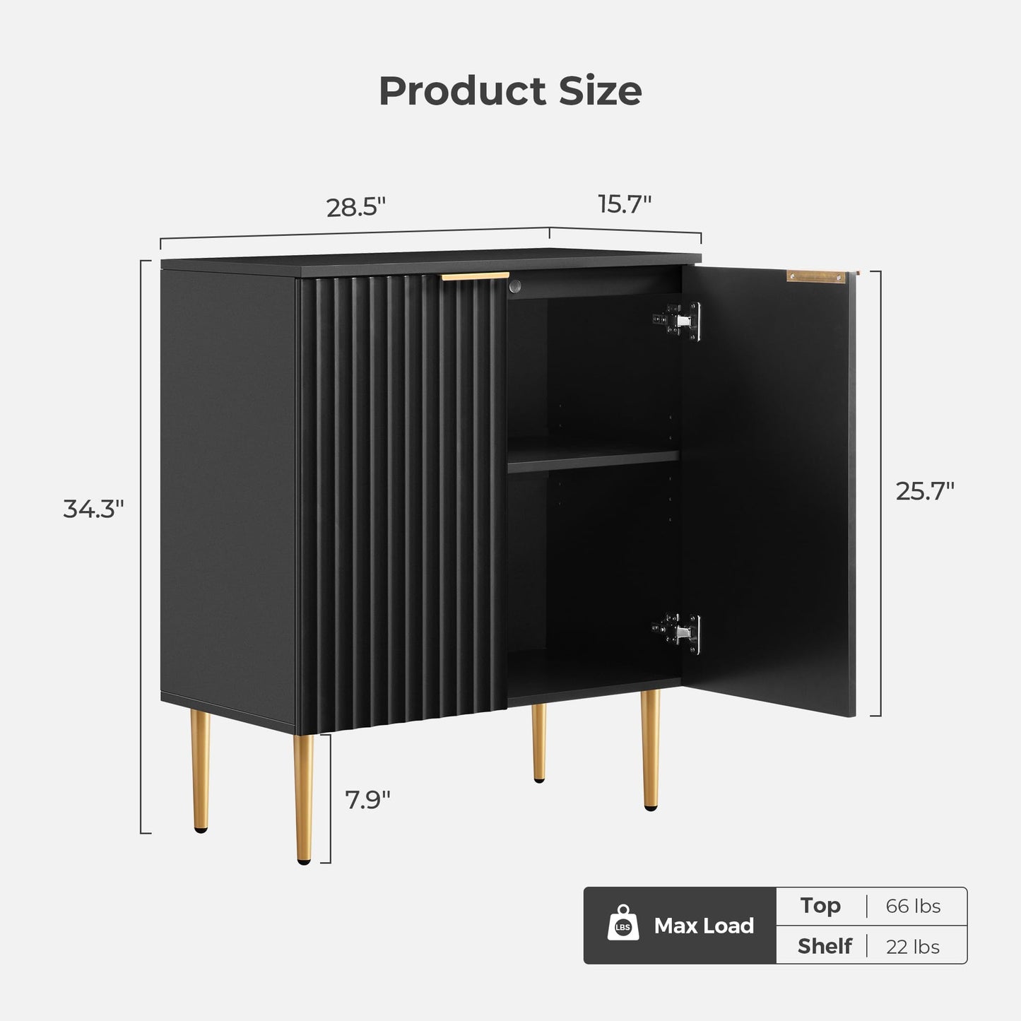 57" Modern Sideboard Buffet Cabinet with 4 Doors and Adjustable Shelf, Space-Saving Storage Console for Entryway, Kitchen, or Living Room, White