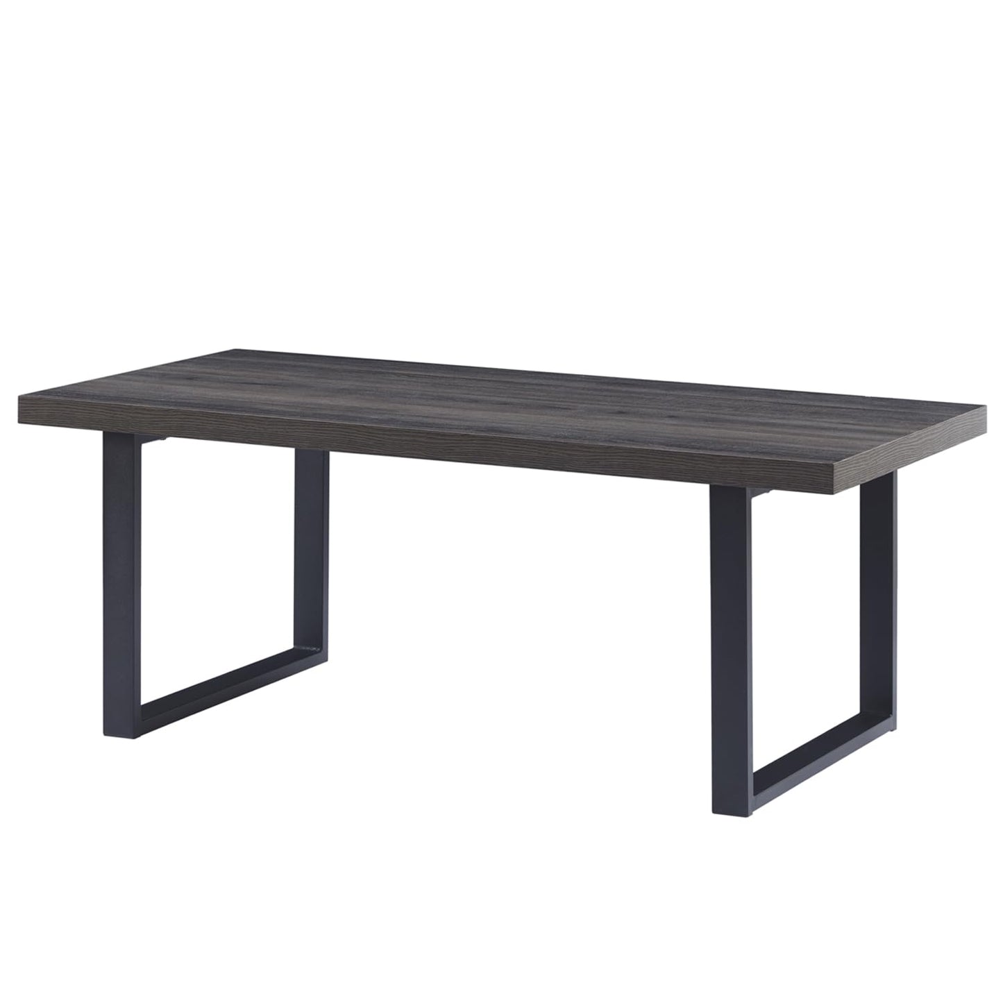 IBF 47" Rustic Coffee Table – Modern Industrial Wood and Metal Rectangle Center Table, Minimalist Farmhouse Cocktail Table for Living Room, Dark Gray Oak