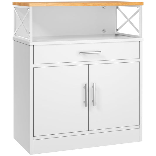 **Shintenchi Modern Kitchen Buffet Cabinet with Adjustable Shelf, Farmhouse Coffee Bar Storage Cabinet, White**