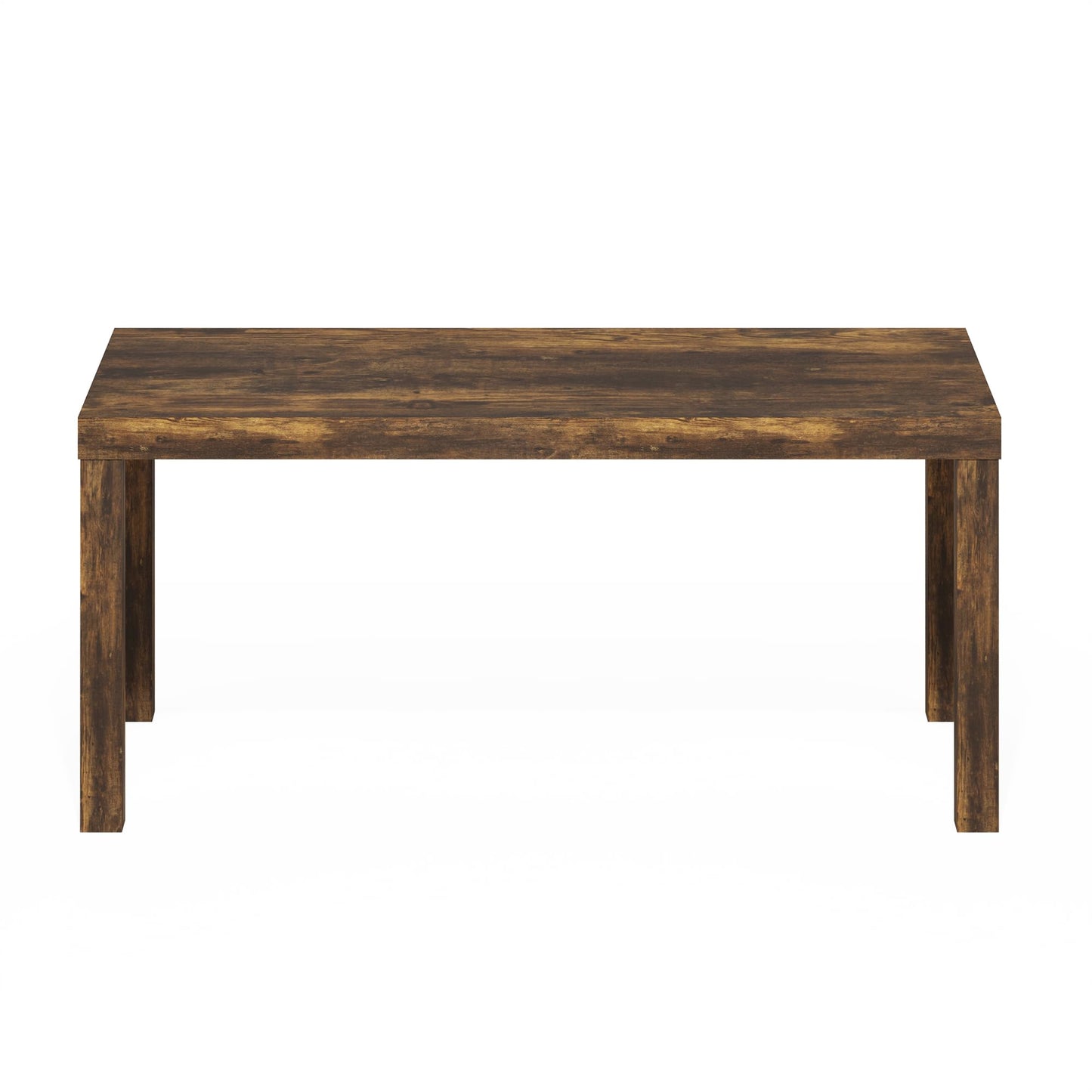 Modern Rectangle Coffee Table with 1.8 Inch Thick Tabletop, Classic Side Table for Living Room or Office, Amber Pine