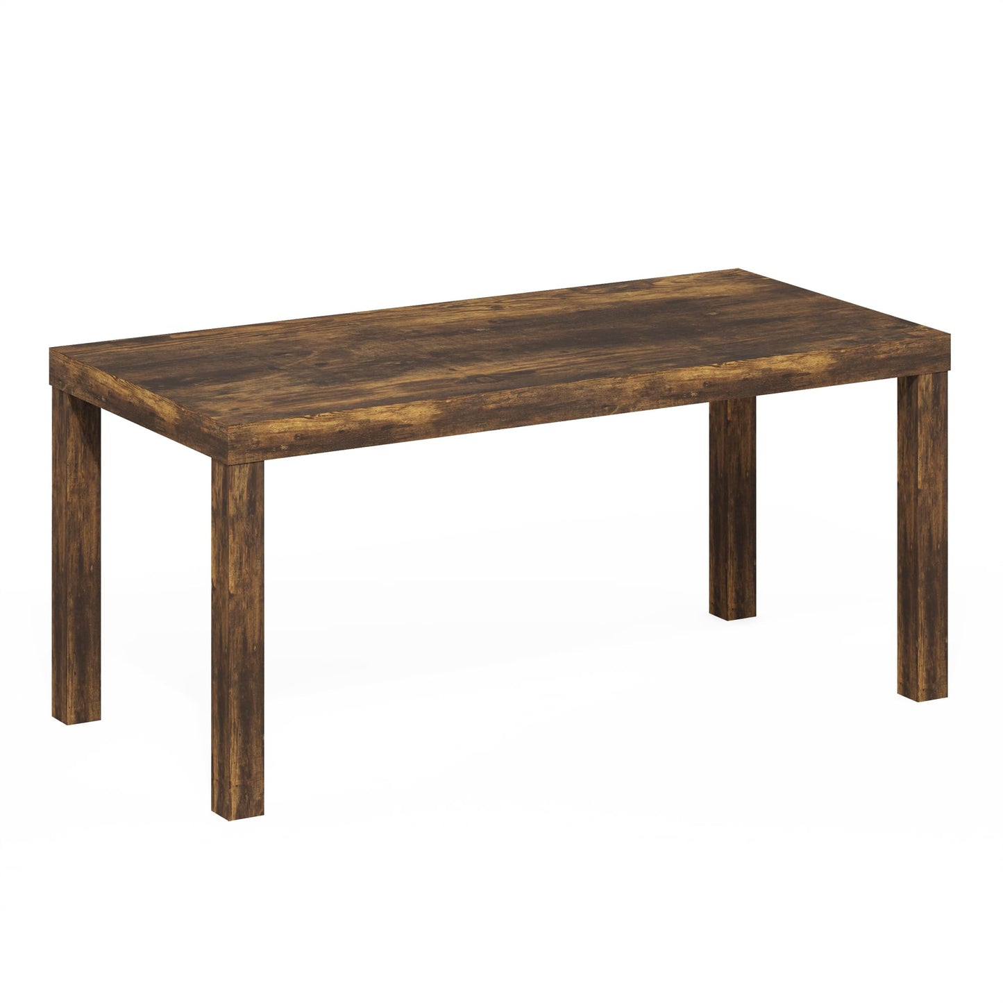 Modern Rectangle Coffee Table with 1.8 Inch Thick Tabletop, Classic Side Table for Living Room or Office, Amber Pine