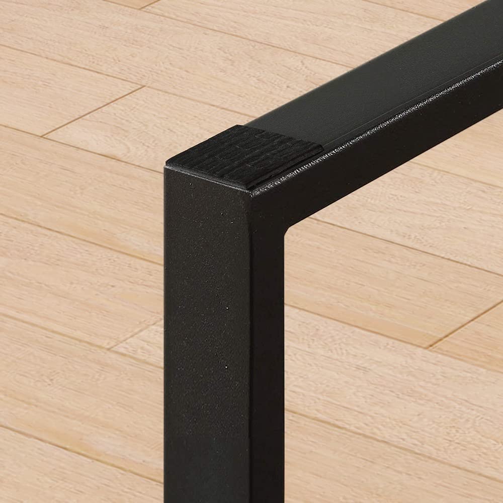 IBF 47" Rustic Coffee Table – Modern Industrial Wood and Metal Rectangle Center Table, Minimalist Farmhouse Cocktail Table for Living Room, Dark Gray Oak