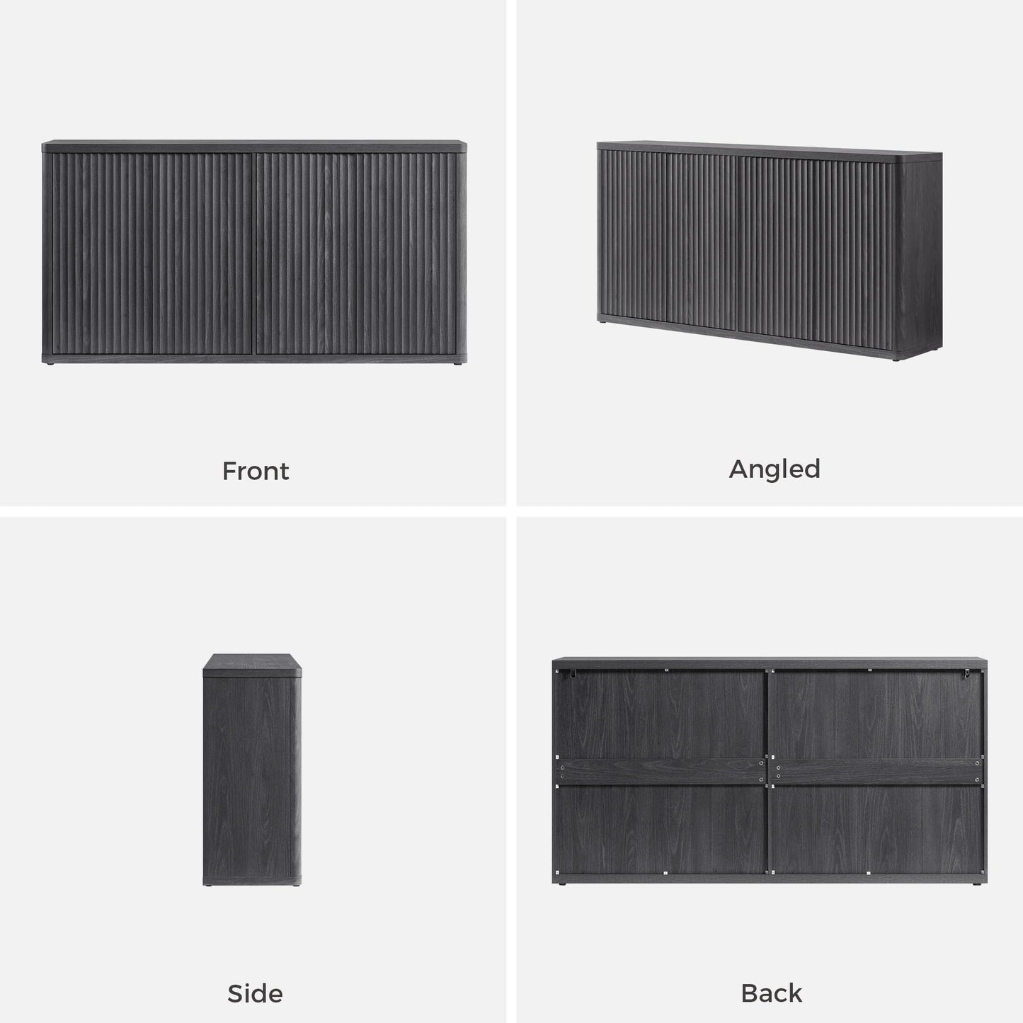 SICOTAS 66.3" Modern Fluted Buffet Cabinet with Storage, Accent Sideboard with 4 Doors, Wide Credenza Buffet Table Media Console Cabinet for Entryway, Living Room, Kitchen, Dining Room, or Hallway