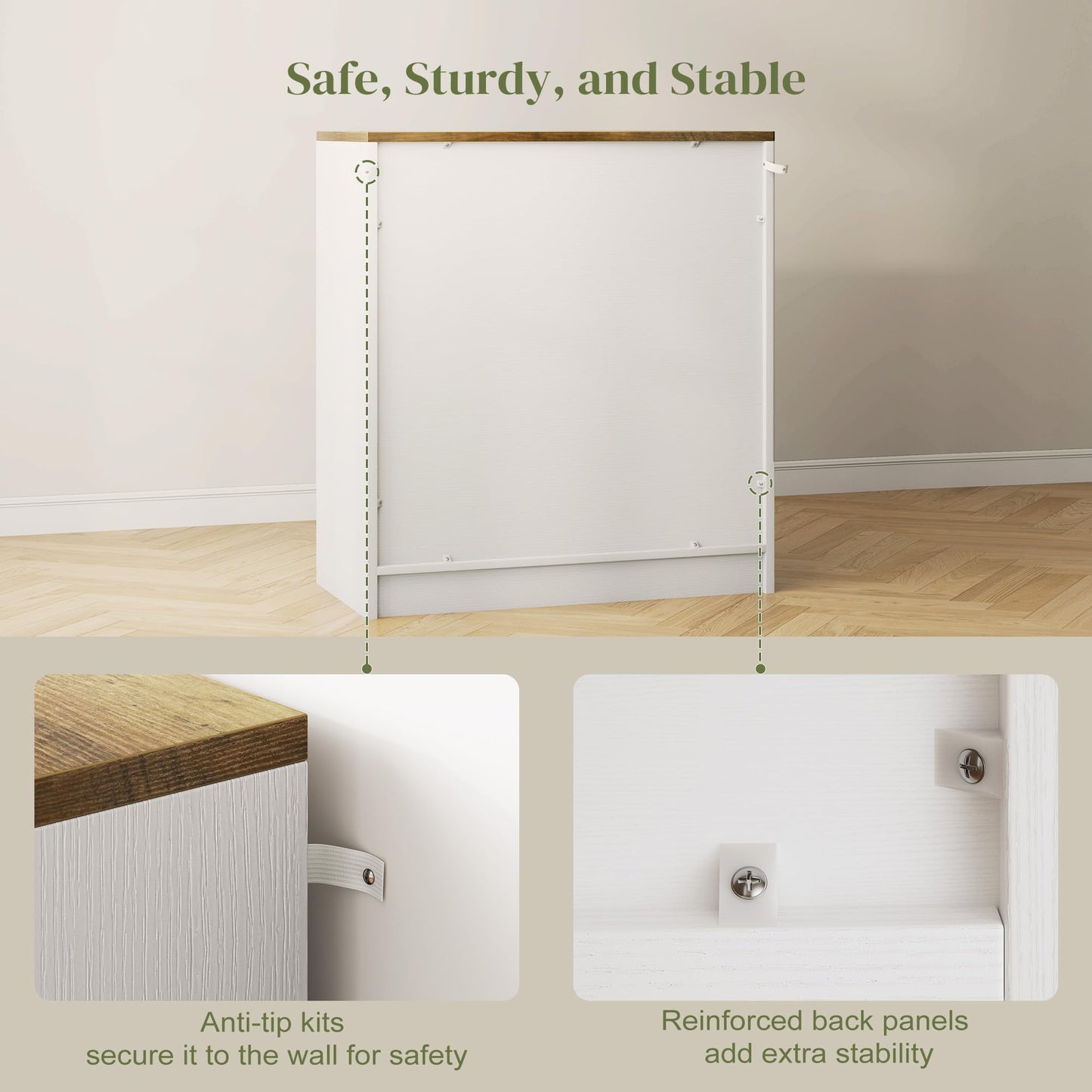 Sideboard Buffet Cabinet, Modern Farmhouse Kitchen Storage Cabinet, Small Modular Accent Cabinet Coffee Station Bar Media Console Table Credenza for Kitchen Dining Room, Living Room Entryway Hallway