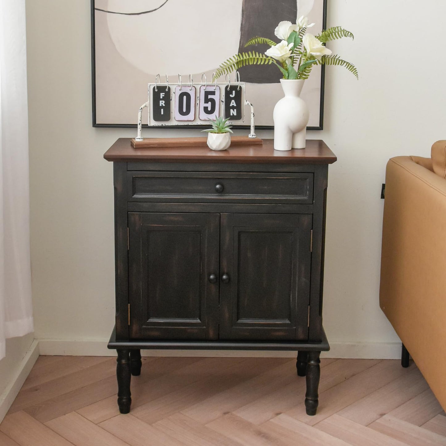 **Storage Cabinet, Coffee Bar Buffet Sideboard with Doors and Drawers, Modern Buffet Cabinet Storage Table for Kitchen, Dining Room, Entryway, and Living Room, Black**