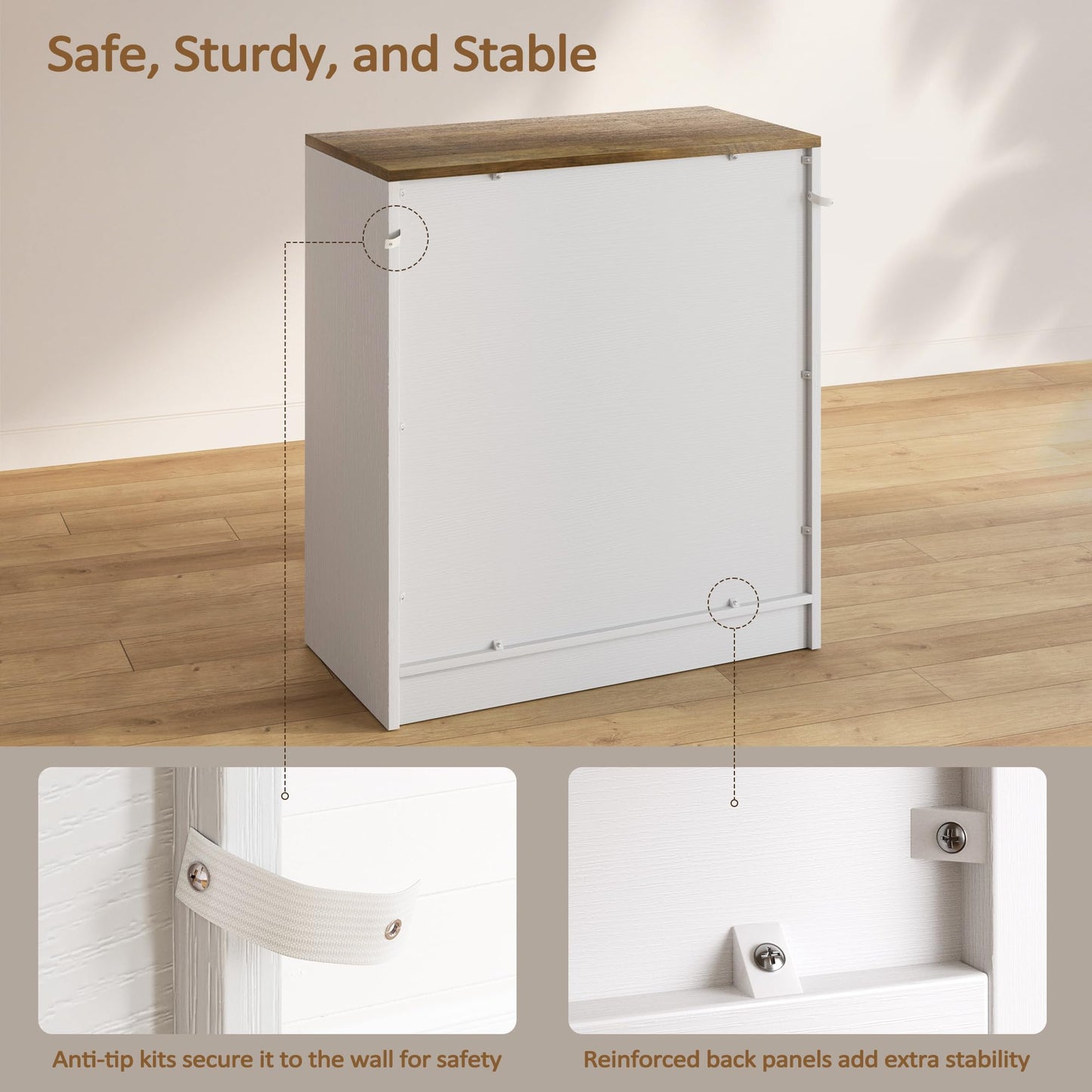 Sideboard Buffet Cabinet, Modern Farmhouse Kitchen Storage Cabinet, Small Modular Accent Cabinet Coffee Station Bar Media Console Table Credenza for Kitchen Dining Room, Living Room Entryway Hallway