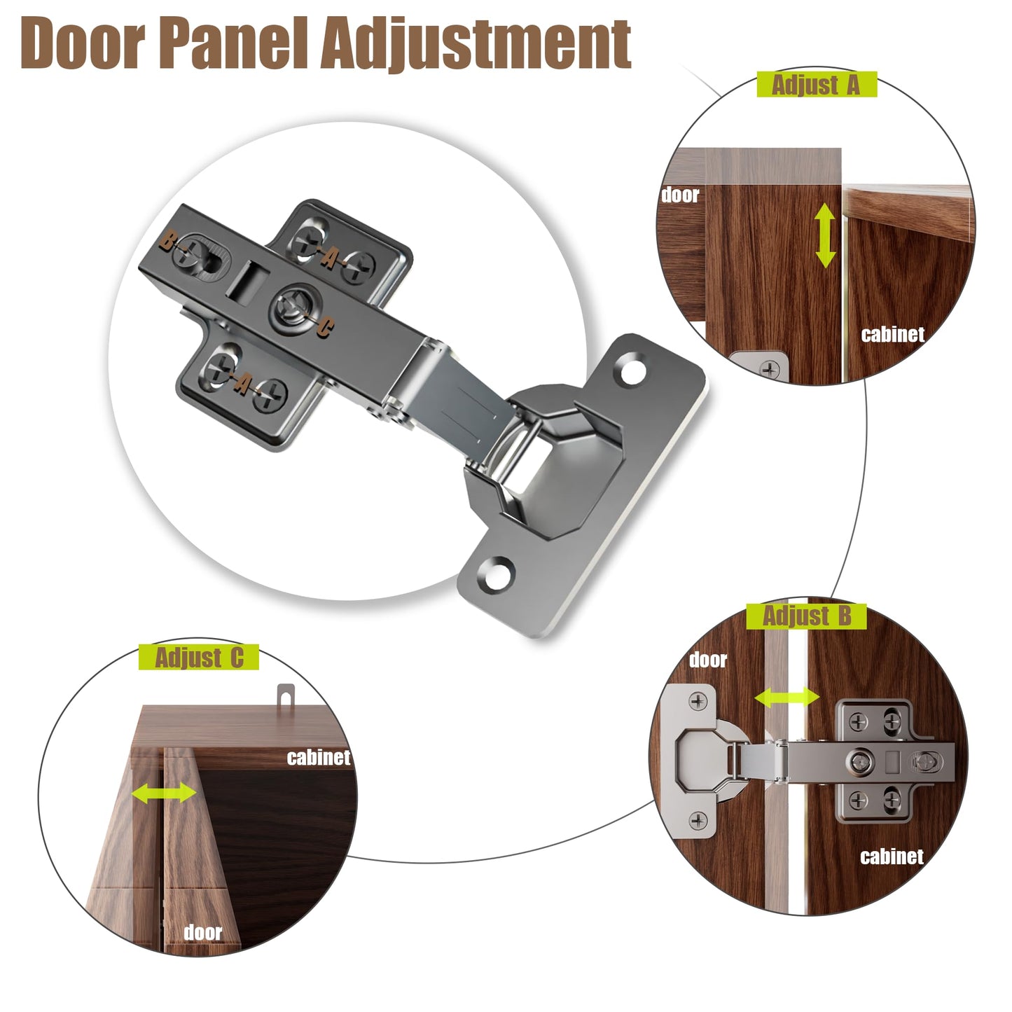 **Set of 2 Accent Storage Cabinets with Doors and Adjustable Shelves, Freestanding Buffet Cabinets, Modern Sideboard Buffet Cabinets for Living Room, Dining Room, Kitchen, and Hallway, Brown**