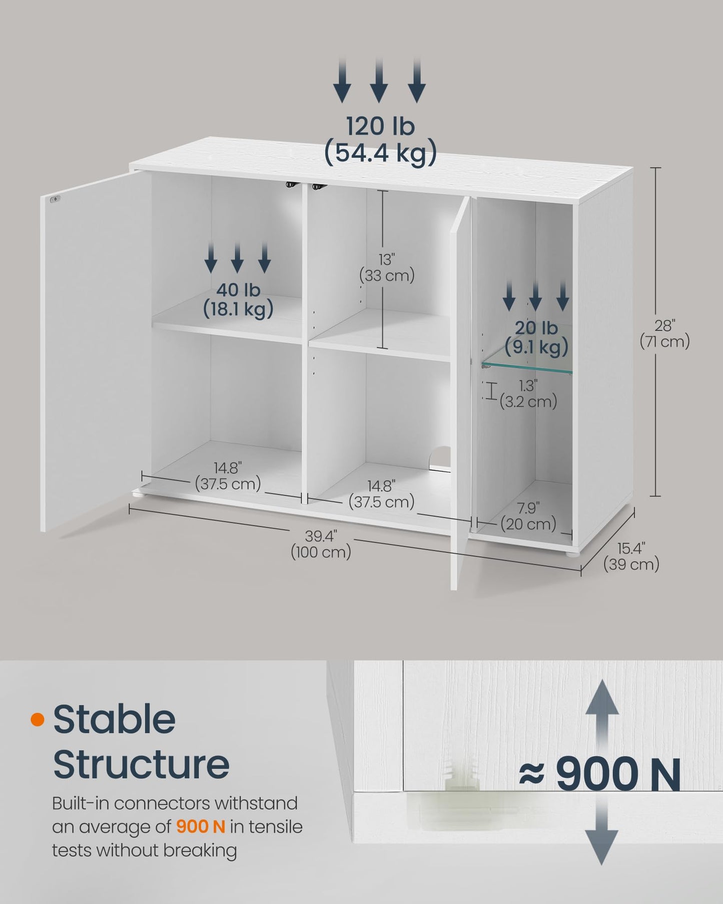 Set of 2 Storage Cabinets with Lighting and Glass Shelf, Superfast Toolless Assembly Accent Buffet Sideboards for Living Room, Snow White