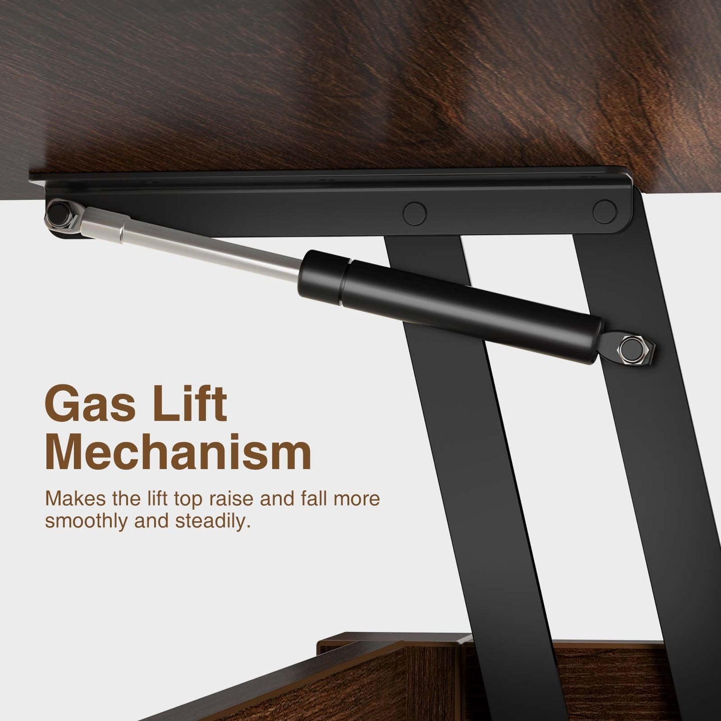 Rolanstar Coffee Table Lift Top, Multi-Function Convertible Coffee Table with Drawers and Hidden Compartment, Converts to Dining Table for Living Room, Home Office,Espresso