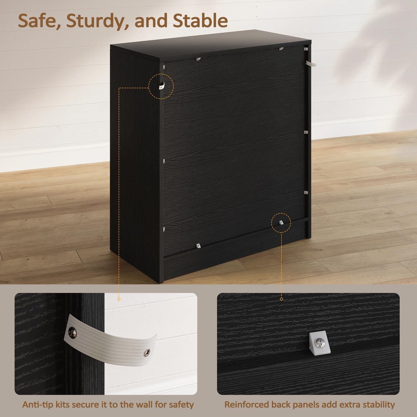 Modern Farmhouse Sideboard Buffet Cabinet, Small Modular Storage Console Table for Kitchen, Dining, Living Room, Entryway, or Hallway