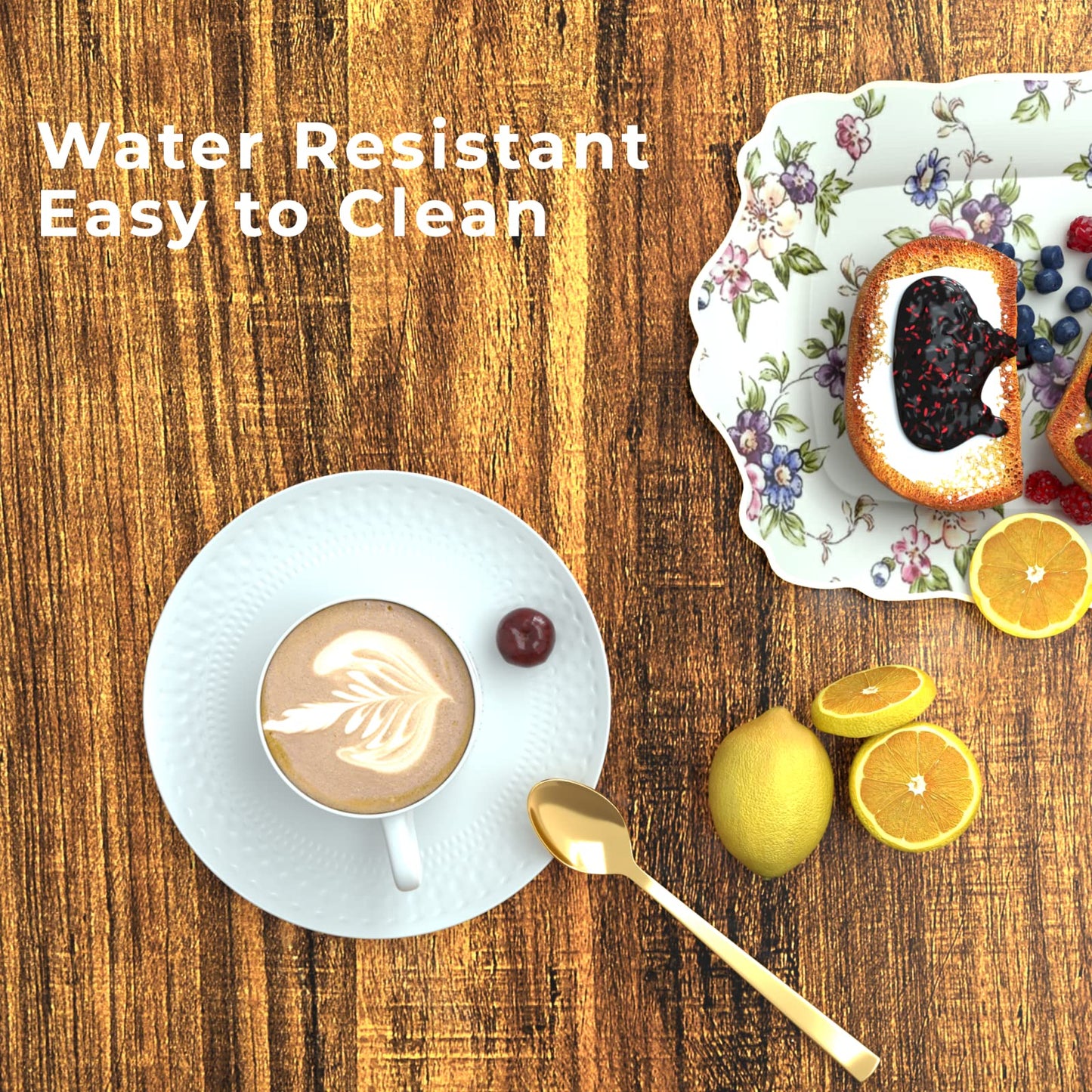 GreenForest 39" Coffee Table with Round Corners, Farmhouse Center Table with 2-Tier Storage Shelf & X-Frame Design for Living Room, Walnut