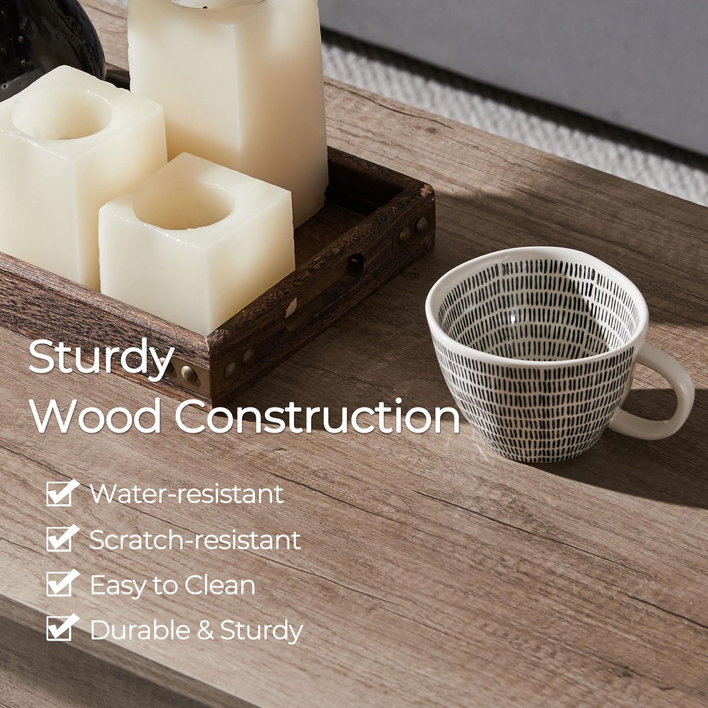 Yaheetech 38.6" Lift Top Coffee Table with Hidden Compartment & Storage Shelf – Rising Tabletop Convertible Dining Table for Living Room or Reception, Grey